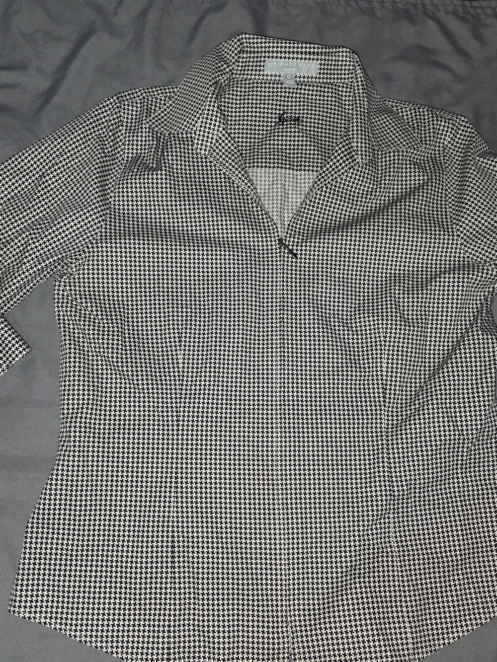 Foxcroft Black and White Houndstooth Women's Shirt Jacket